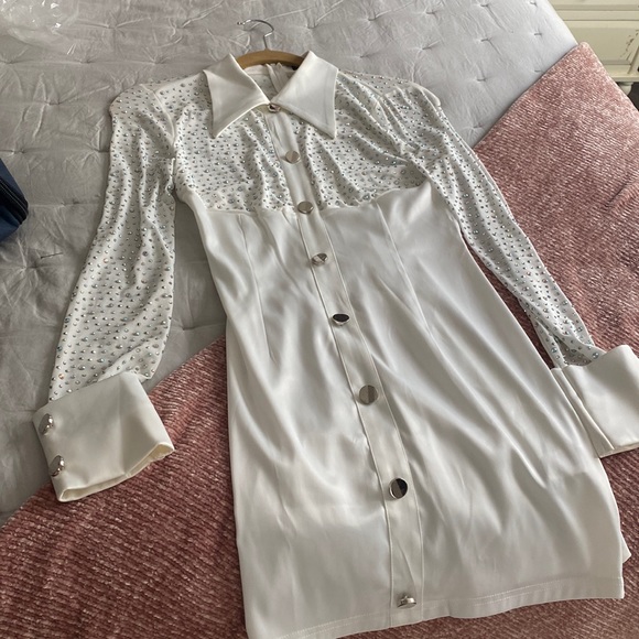White rhinestoned dress - Picture 2 of 2